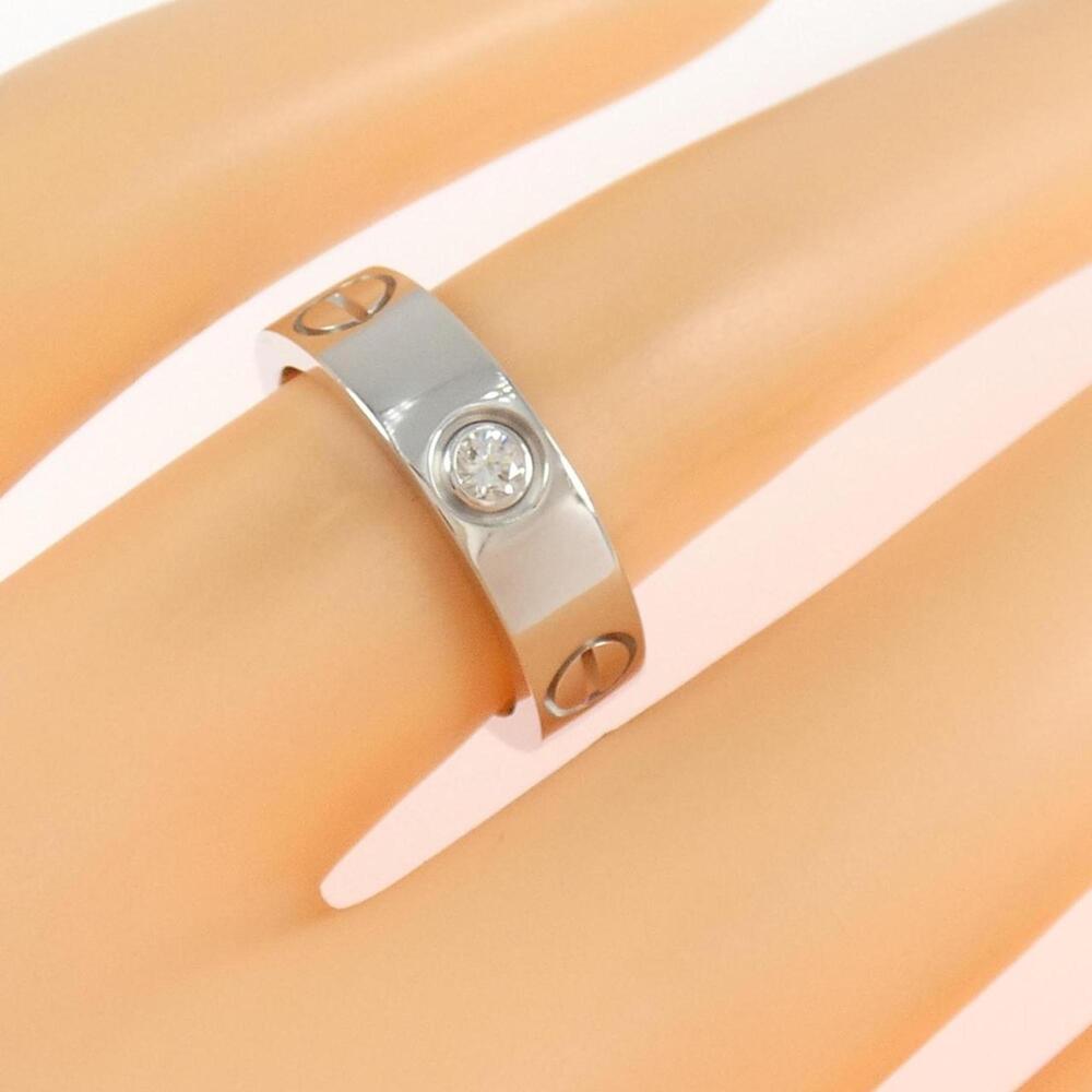 CARTIER Silver Diamond Love Ring - Picture 5 of 5